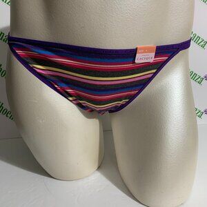 Lane Bryant Cacique String Bikini Panties Underwear Striped Gray Pink Plus 18 20